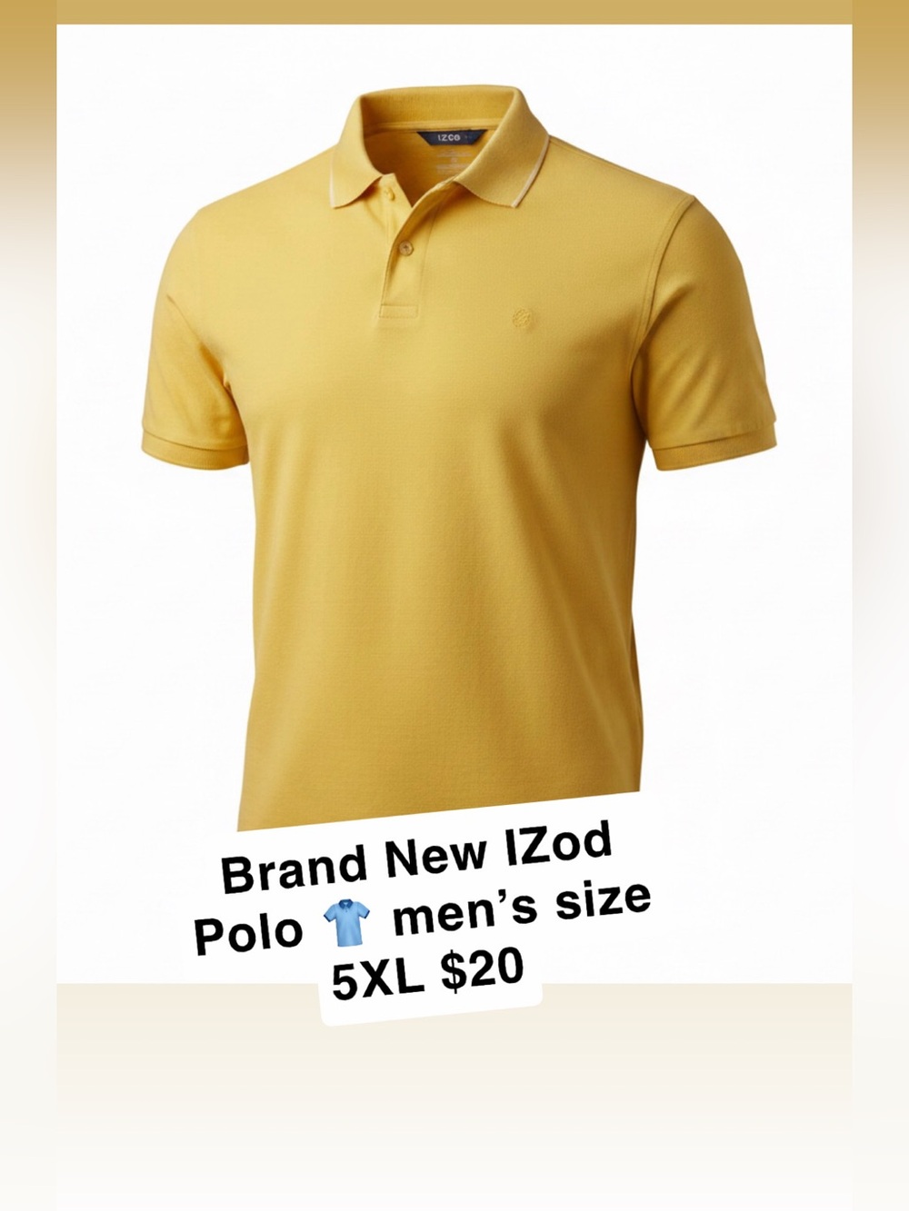 Izod Men's Yellow Polo Shirt